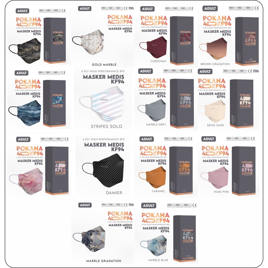 Masker/ Masker Pokana 4D KF94/ Pokana/ Harga per PCS/ Masker Medis