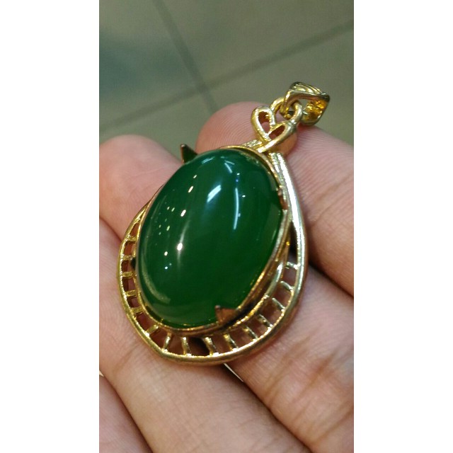 LIONTIN BATU AKIK HIJAU GARUT BIG SIZE