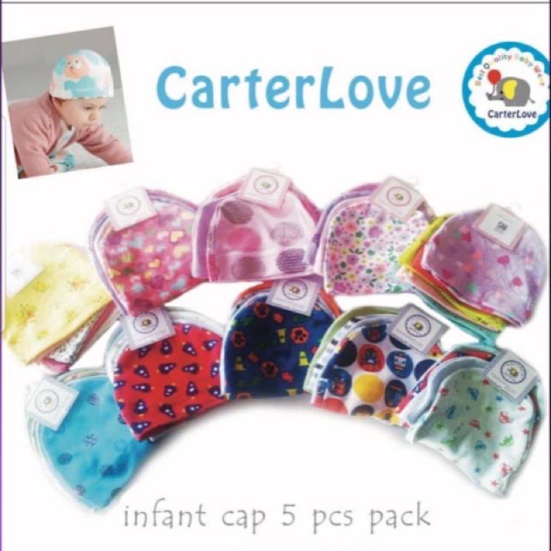 Topi Bayi Carterlove 5 in 1 100% Cotton Usia 0 - 6bln