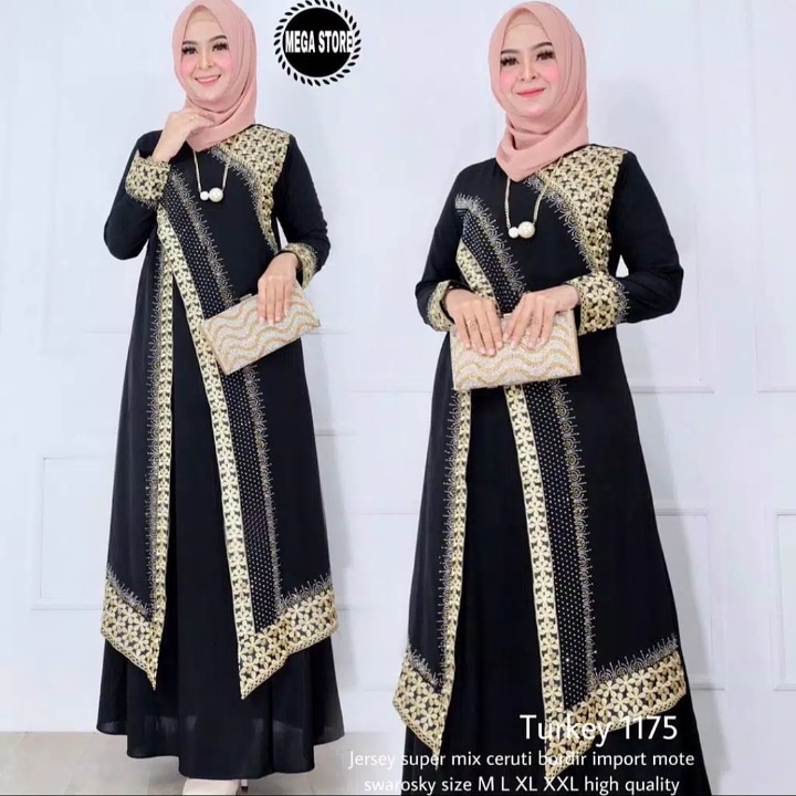 Gamis Abaya Turkey Turky Turki wanita / Gamis Abaya Arab TERBARU 2022 bahan jet black premium adem