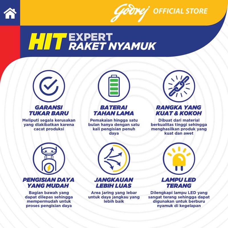 Hit Expert Raket Nyamuk Kokoh Kuat Tahan Lama Pembunuh Nyamuk GARANSI TUKAR BARU