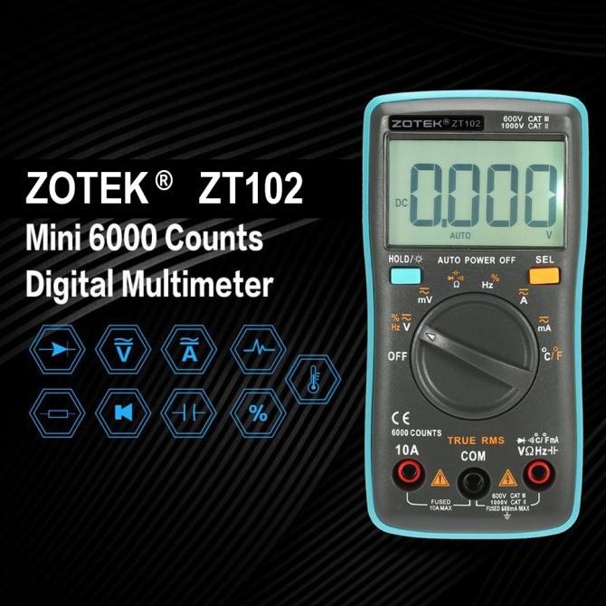 ZOTEK ZT102 Digital Multimeter AVOMeter Multitester AC DC ZT-102