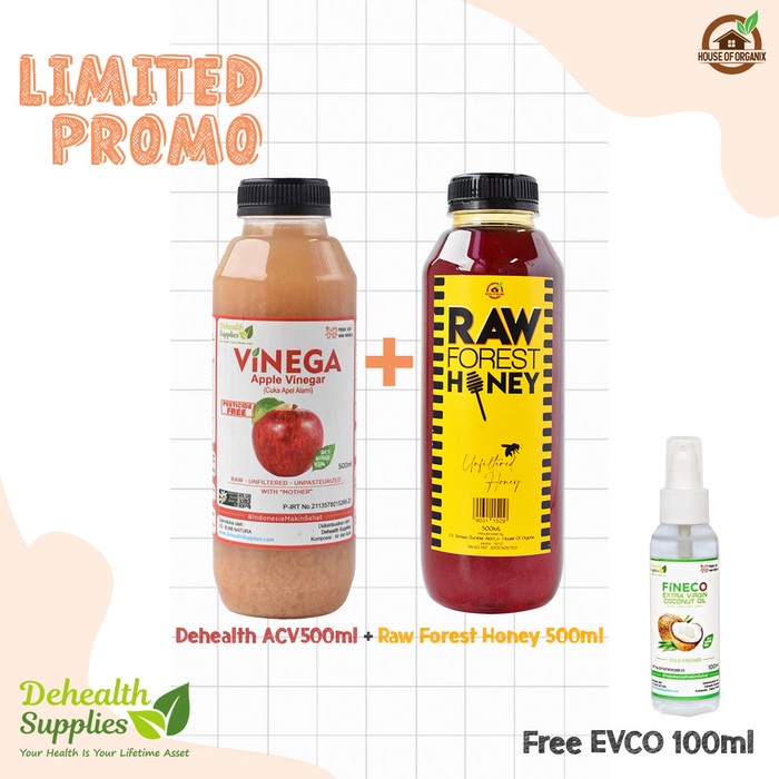 

Jual Promo Dehealth Acv 500 Ml + Raw Forest Honey 500 Ml Free Evco 100 Ml