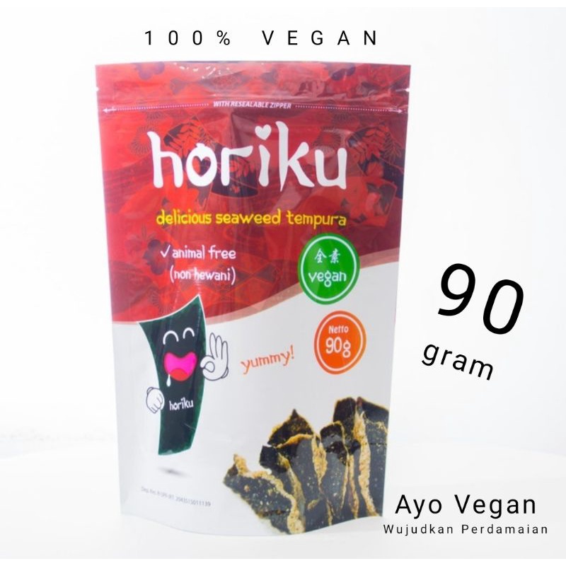 Horiku - Nori Seaweed Tempura - Cemilan Rumput Laut Sehat Vegan - 90 gr