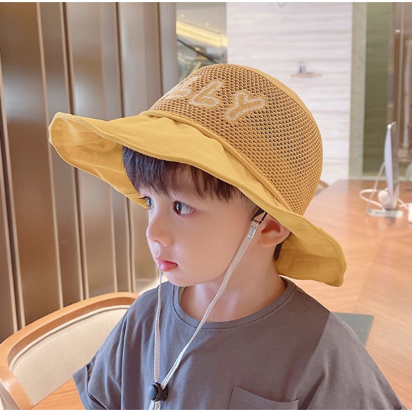 Topi Bucket Anak Laki Laki Perempuan Aksen BILLY Bordir Smile Ada Tali Aksesoris fashion pakaian HTY