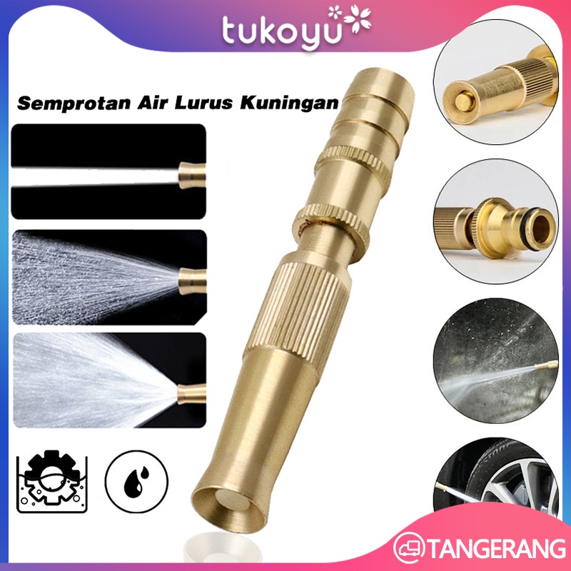 Semprotan Air Lurus Kuningan/Nozzle Kepala Cuci Mobil/Brass Sprayer Nozzle