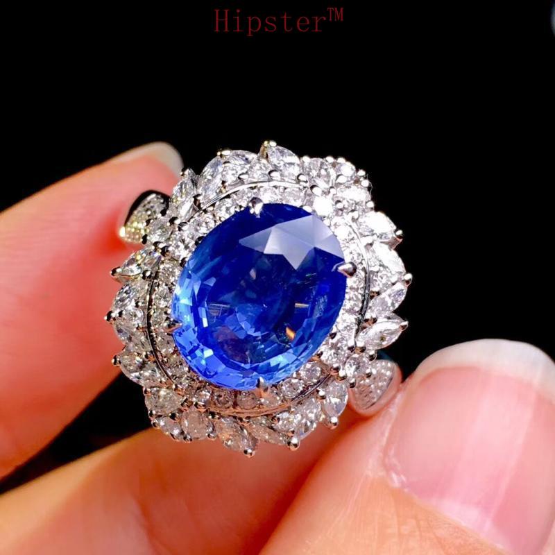 Sapphire Ring Women's Luxury Pendant Jewelry Set