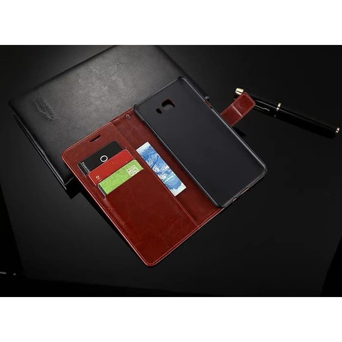 FLIP WALLET FLIPWALLET LEATHER CASE COVER SARUNG DIARY DOMPET KULIT - REALME 5