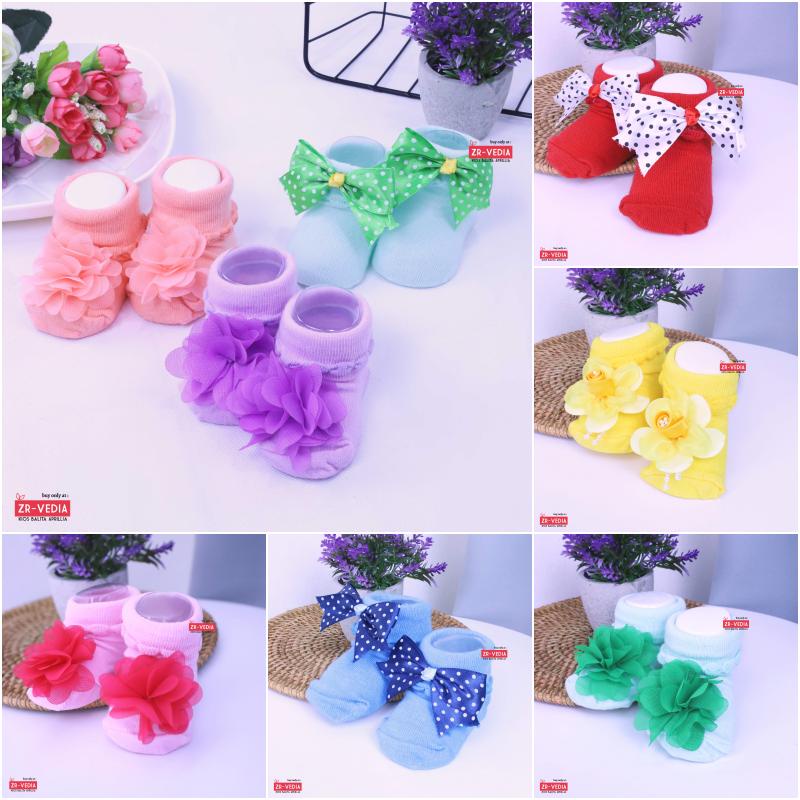 (SNI) Prewalker Socks 3D Bayi New Born / Anti Slip Kaos Kaki Baby Anak Perempuan Import Murah Polos Cewe Import zrvedia