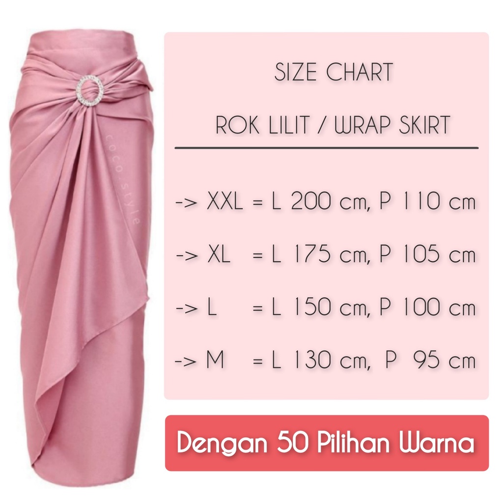 Wrap Skirt / Rok Lilit bawahan kebaya brokat | Wrap Skirt Satin Premium Free Ring Gesper utk kondangan akad nikah