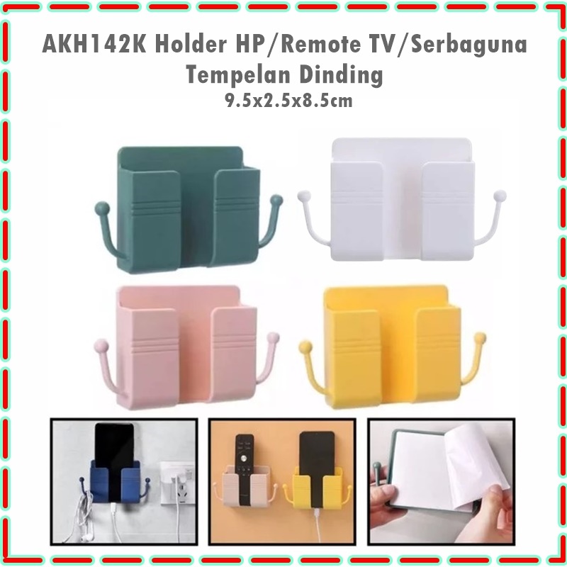 AKH142K Holder HP/Remote TV/Organiser Serbaguna Tempelan Dinding