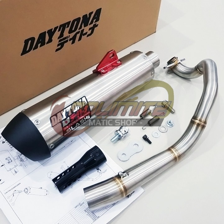 Knalpot Racing Daytona Slash GP Taper FREE DB Killer Honda PCX 150 Lokal