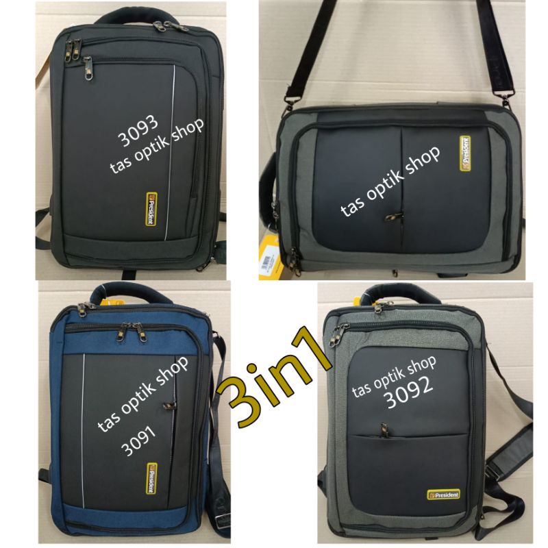 DISKON TAS RANSEL LAPTOP ORIGINAL PRESIDENT 3IN1 MODEL KOPER TERBARU