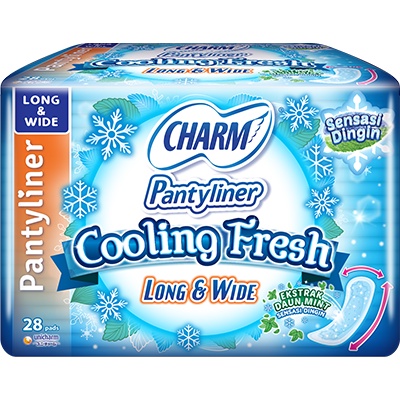 Charm Cooling Fresh Pantyliner long&amp;wide 28pads