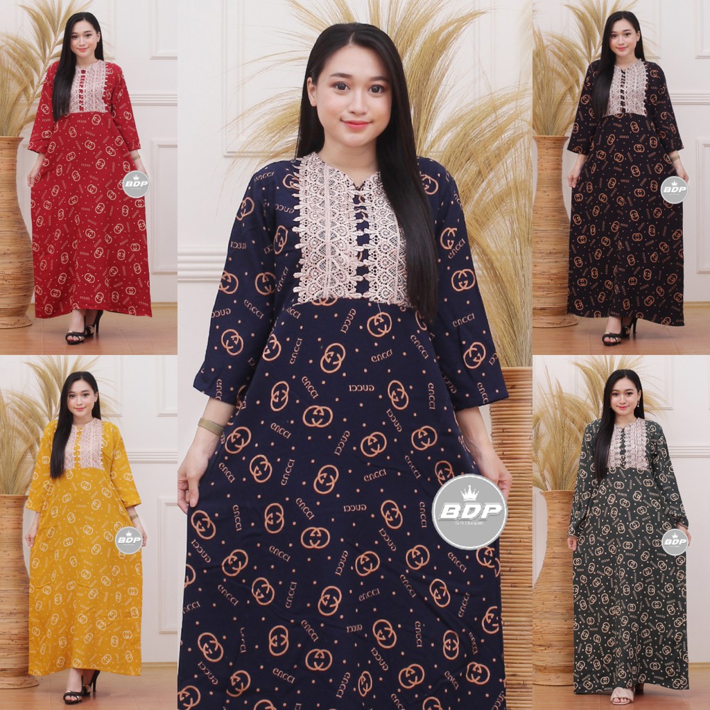 TERBARU | DASTER ARAB PANJANG MOTIF BRANDED | DASTER BUSUI RESLETING DEPAN | BAJU TIDUR DASTER BUSUI