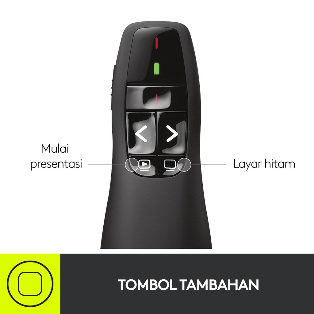 Pointer Logitech R400 Wireless Presenter Laser Presentasi