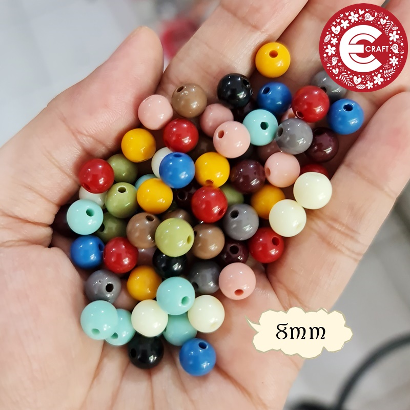 ACRYLIC BEADS ROUND MANIK-MANIK BULAT 8MM 10MM 12MM