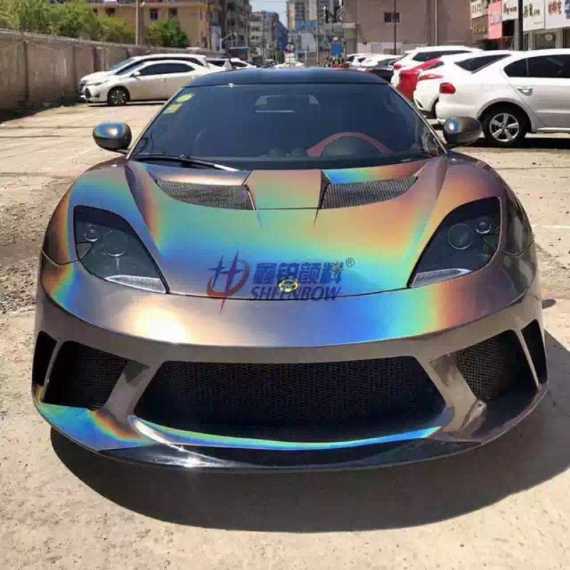 Cat  pu hologram warna pelangi greed spesial