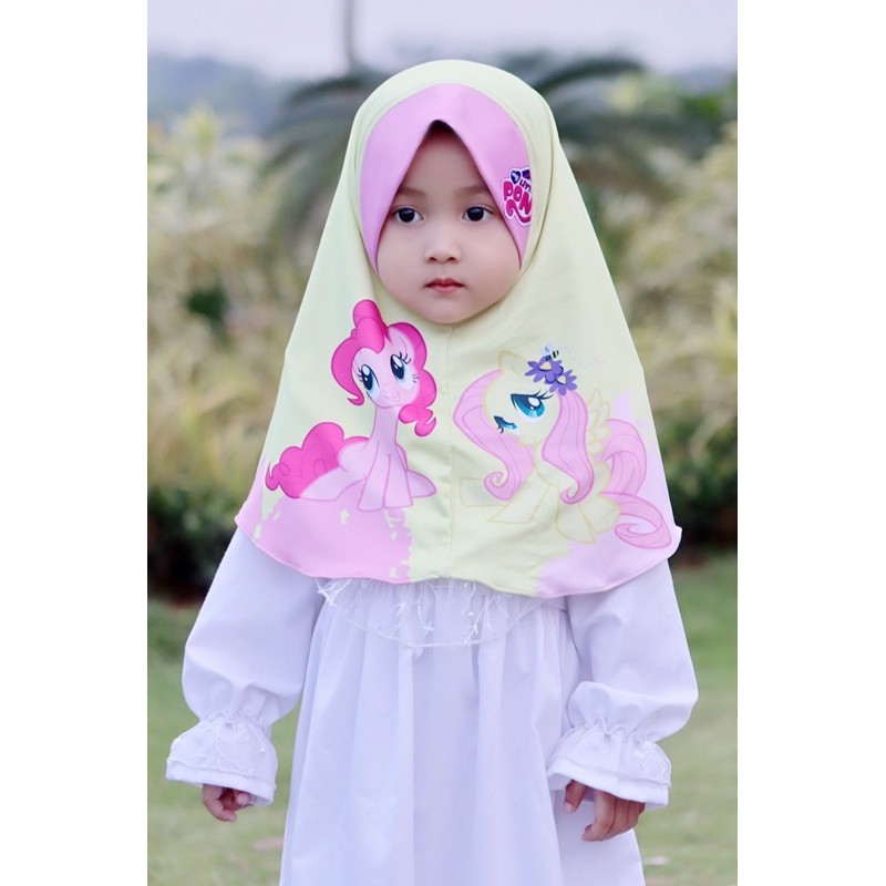 HIJAB INSTANT ANAK littlepony  , BERGO ANAK , HIJAB KARAKTER , HIJAB INSTANT PRINTING