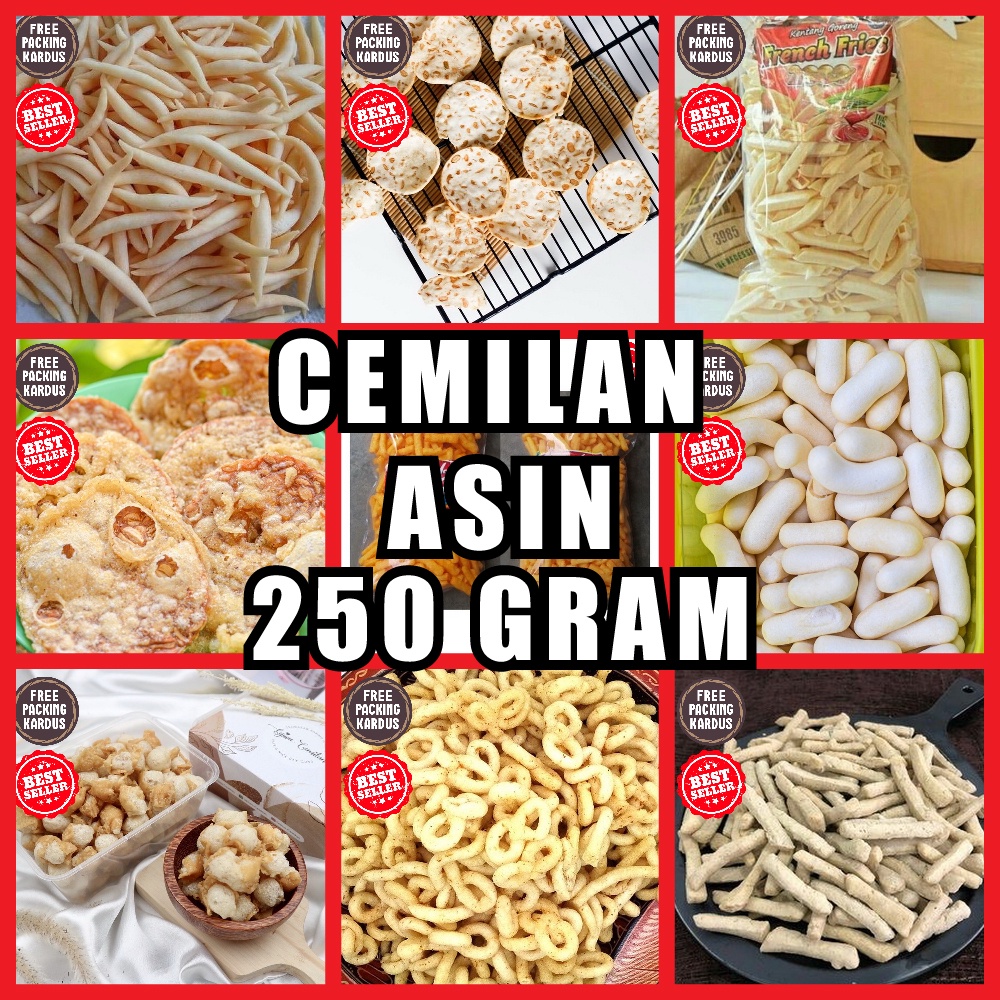 

makanan ringan serba asin gurih 250 gram snack kiloan jajanan cemilan camilan jadul