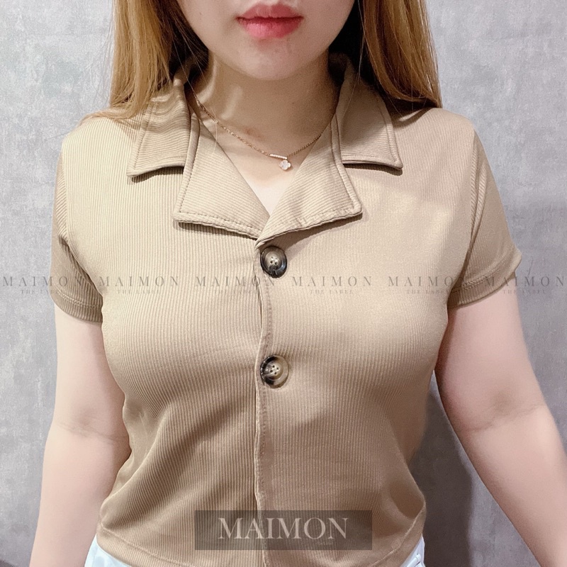 Revere Blouse Vneck | Atasan Wanita Korean Fashion | Maimon Grosir