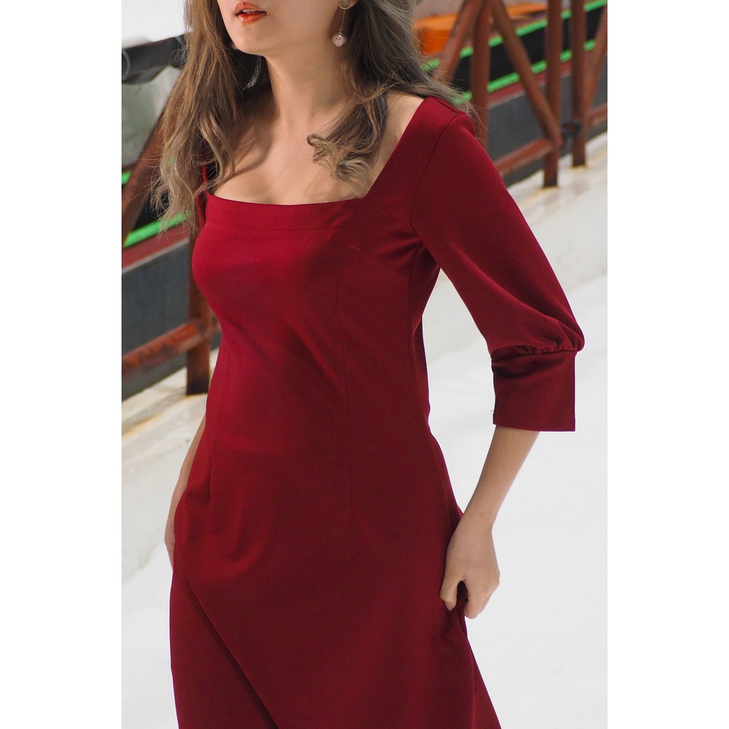 Rectangle Neckline Dress