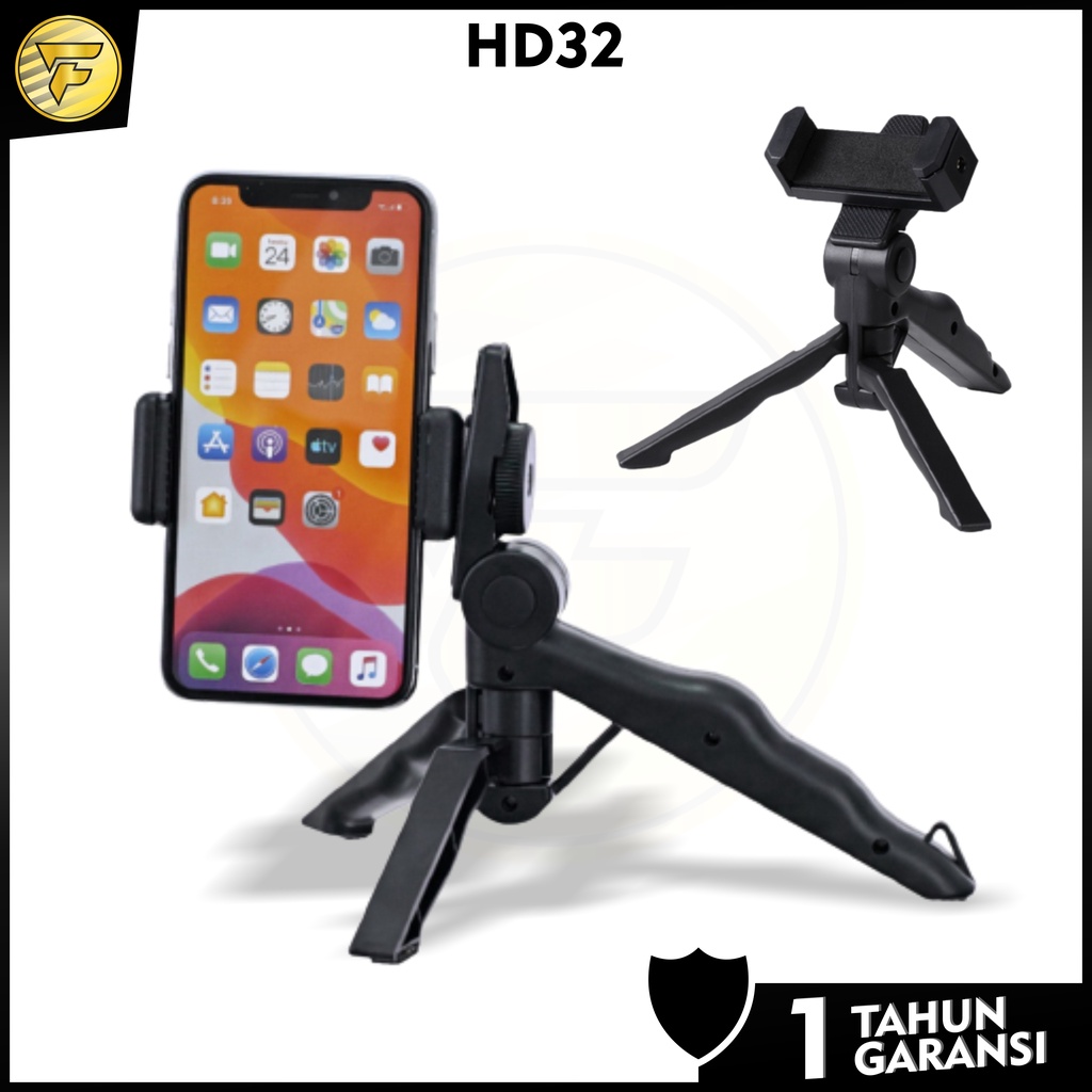 HD32 Tripod stand holder dudukan kamera HP mini lipat portable Universal original