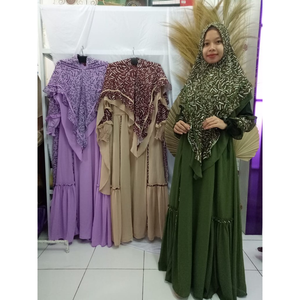 [MEGAWARNI] GAMIS  SET SYARI / DRESS CASUAL COUPLE  " VIDYRA " By Megawarni