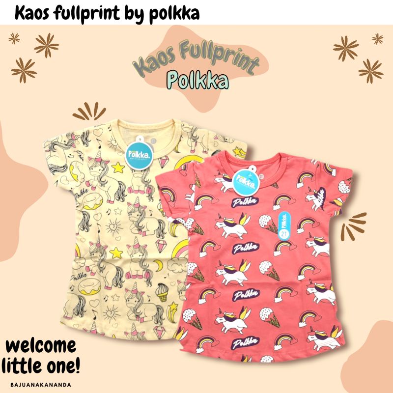 Kaos Anak Cewek Fullprint Unicorn Series By Polkka (Usia 1 - 8 Tahun)