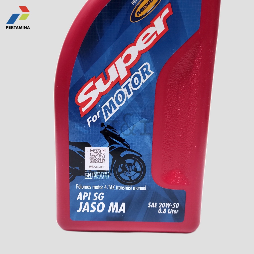 Oli Pertamina Mesran Super Motor API SG Jaso MA SAE 20W-50 0,8 Liter