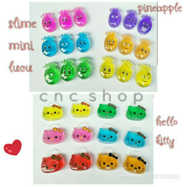 Slime Hello Kitty / Nanas Rainbow Mini Lucu Murah