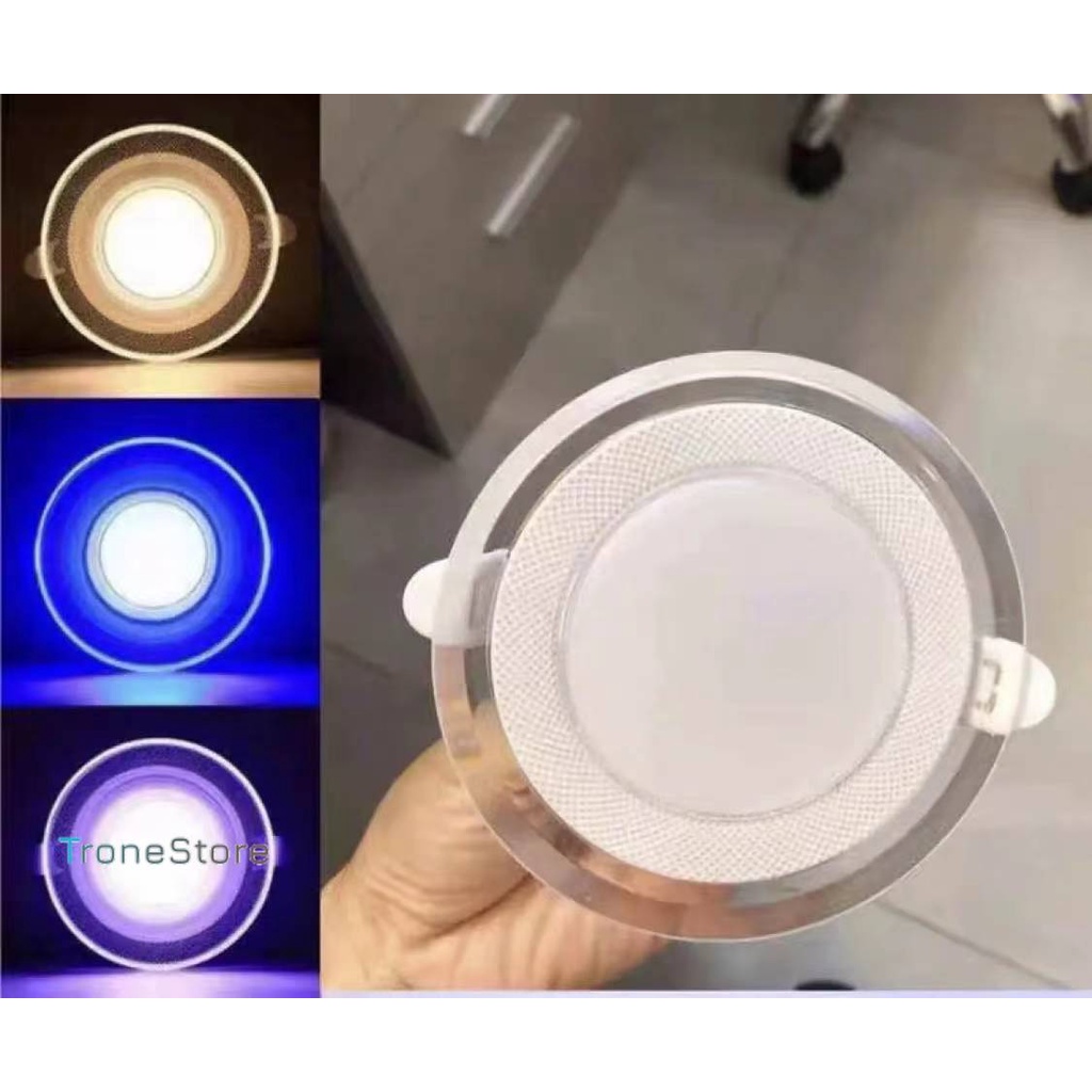 LAMPU DOWNLIGHT LED 3 WARNA 6WATT KUNING BIRU UNGU PANEL LED LAMPU PLAFON