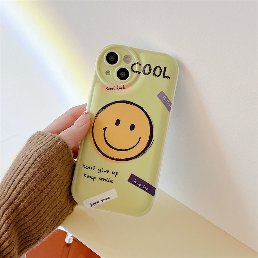 Soft Case Silikon Desain Smiley Face Untuk Apple IPhone 12 13 11 Pro Max X Xs Max Xr Kkhy