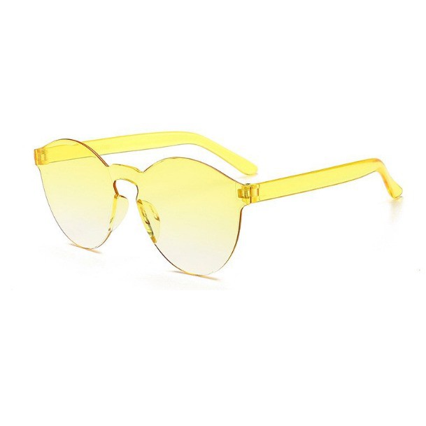 COD - F297 Kaca Mata Dewasa / Kacamata Fashion Wanita Kombinasi Warna / Eyeglasess-Kuning Putih