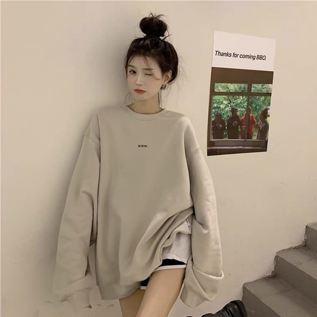 SWEATER OVERSIZE - XXL WWW BORDIER SWEATER WANITA OVERSIZE - CREWNECK BAHAN FLEECE