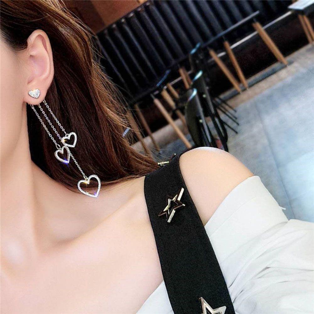 Needway Stud Earrings Geometri Mencintai Super Liontin Berongga Jantung Aksesoris Fashion Drop Earrings