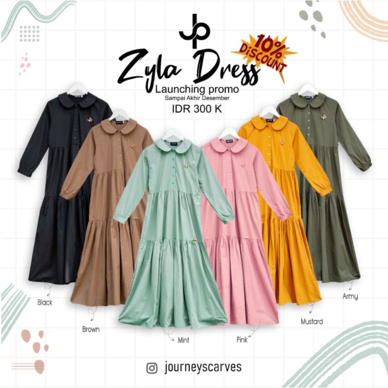 ZYLA DRESS BY JOURNEY || DRESS TERBARU BUSUI ADEM DAN NYAMAN ORI || TERLARIS COD