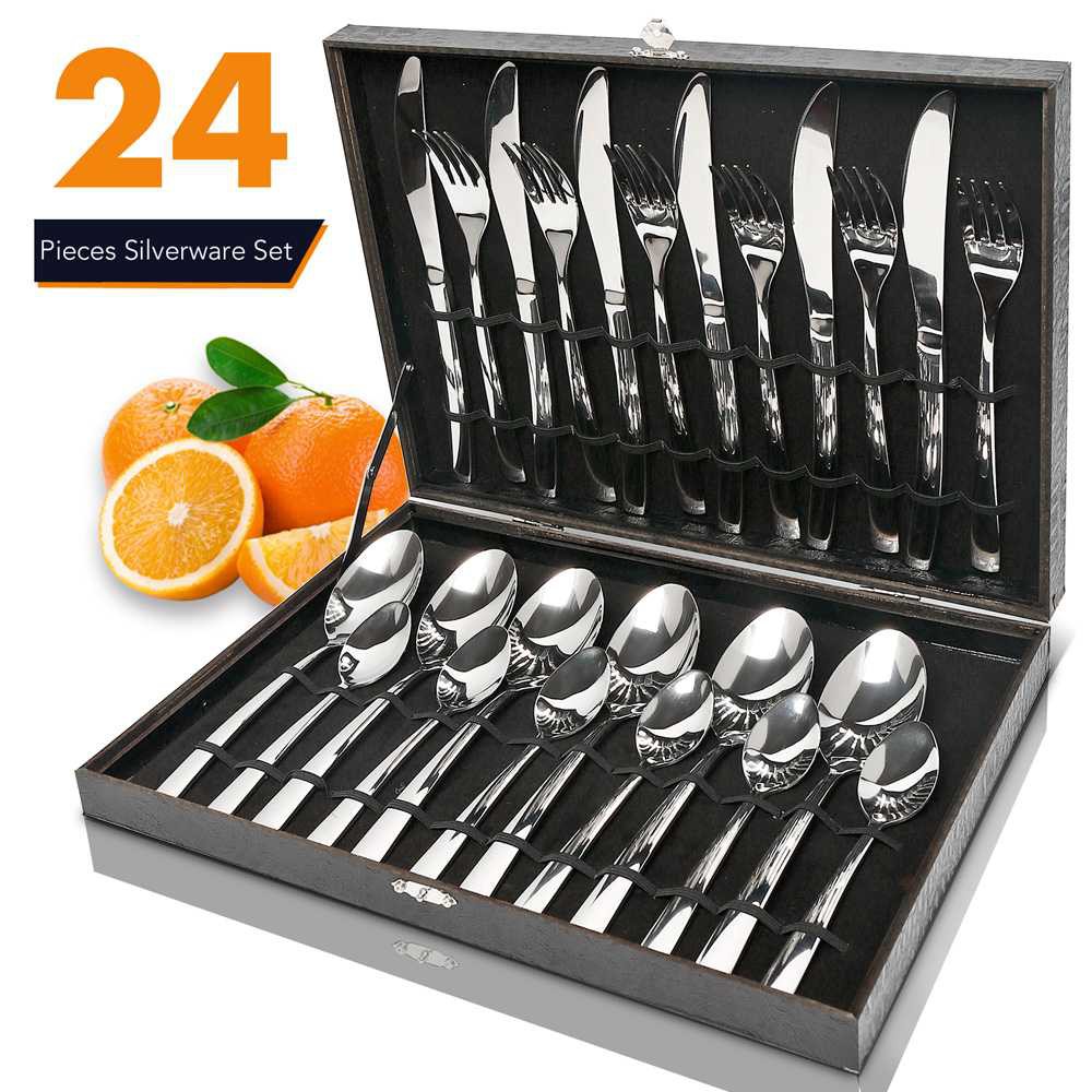 Royal Cutlery Set Perlengkapan Makan Sendok Garpu Pisau 24PCS Stainless Steel - TW824