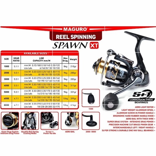 REEL MAGURO SPAWN XT 8000 - 5+1BB