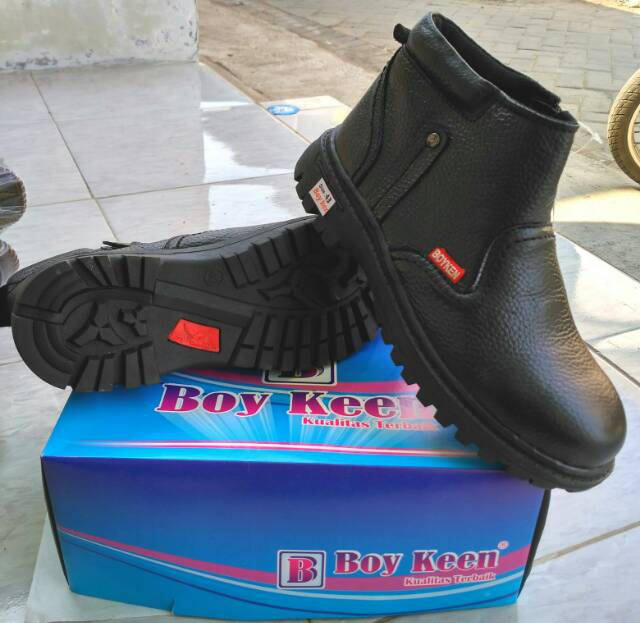 Sepatu Boots Safety Casual Boyken Pria Kulit Asli