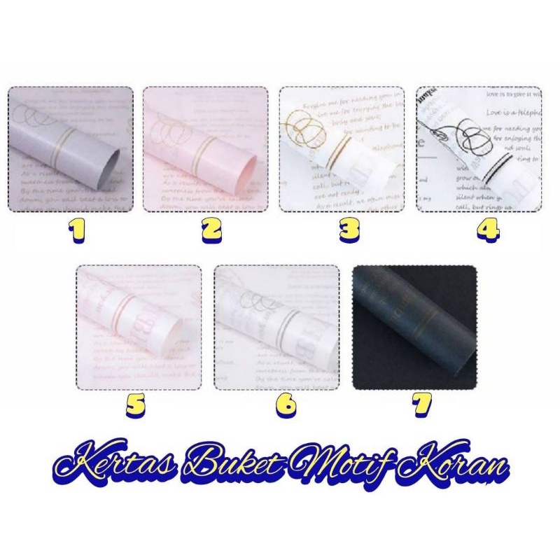 

FREE PACKING Non Waterproof Kertas Buket Pembungkus Bunga Kertas Buket Motif Koran Flower Wrapping Paper Kertas Buket