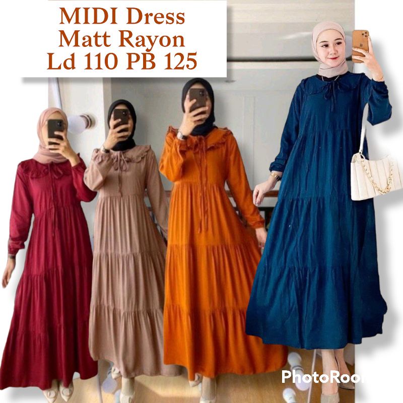 MIDI DRESS TIKTOK RAYON TWILL