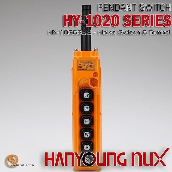 Pendant Hoist Switch HANYOUNG HY-1026BBB HY1026BBB 6 Tombol