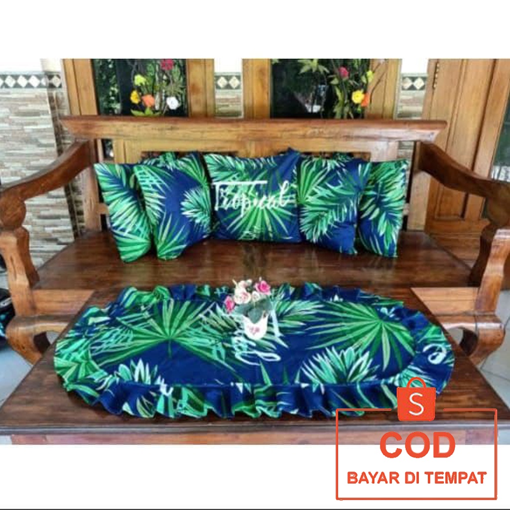 ✅COD Cover Sarung Bantal Kursi Sofa 40x40 (5 Pcs) Set Taplak Meja Kain Bulat Oval Perlengkapan Dekorasi Hiasan Ruang Tamu Kamar Ruangan Interior Rumah Tangga Home Decor Minimalis Modern Mewah Murah Kekinian