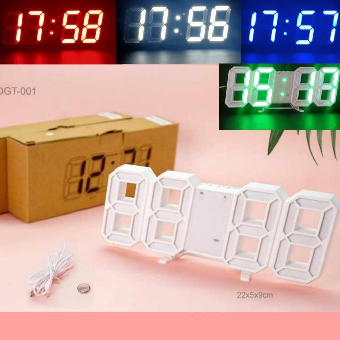 Jam Meja Digital LED 3D / Jam Dinding LED 3D