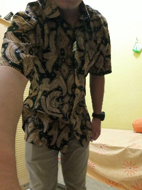 Risna Batik Krb Kawung Krem Kemeja Batik Premium Lengan Panjang Pria M L Xl
