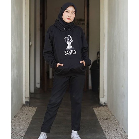 Sweater Hoodie Wanita Santuy Best Promo Knitt Grosir-5