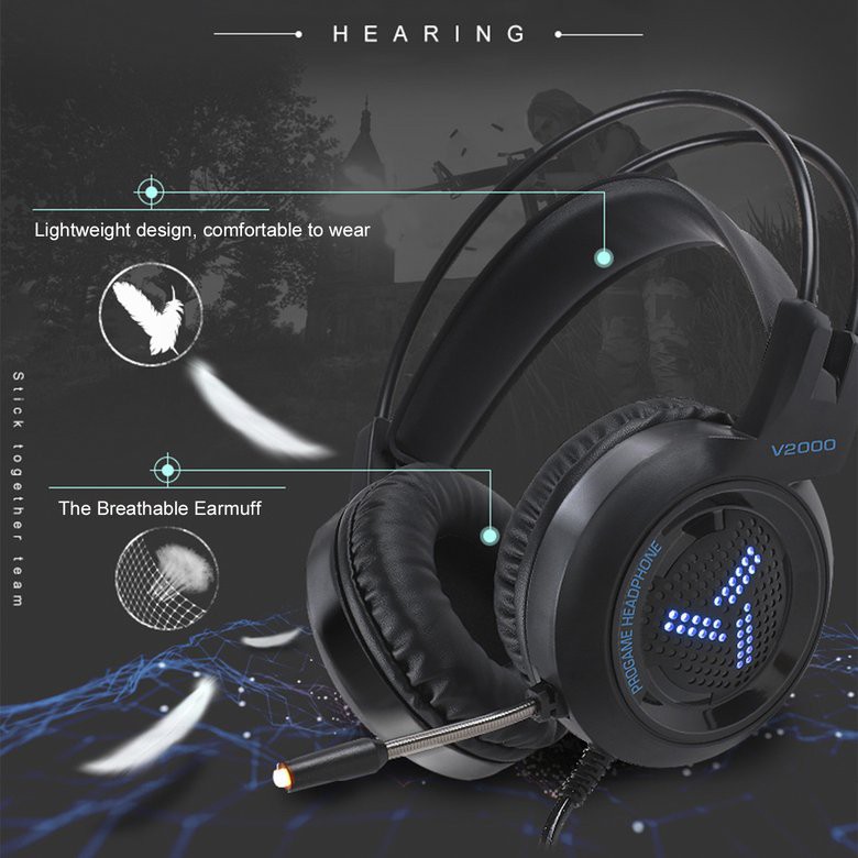 Headset Gaming PC RGB Hedset Geming Led Earphone Game Super Bass mic Hetset Gaming Ligtning Murah JS50