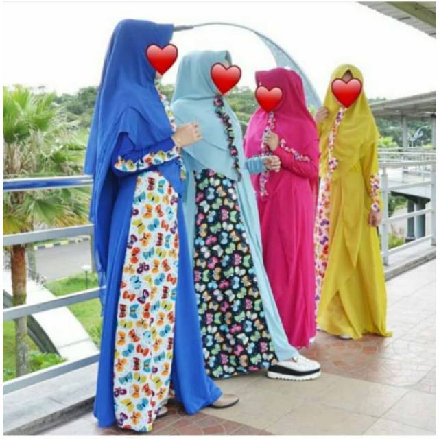Khimar pari bintang gamis butterfly butterflie kupu tulip polka lemon lime zaela al jazeera