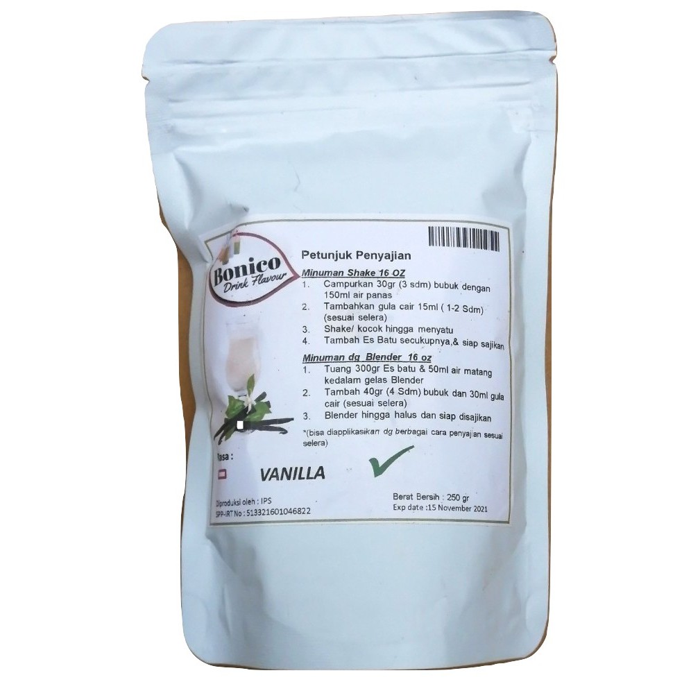 

BONICO VANILLA powder 500gr Bubuk minuman VANILA powder ice blend milk shake